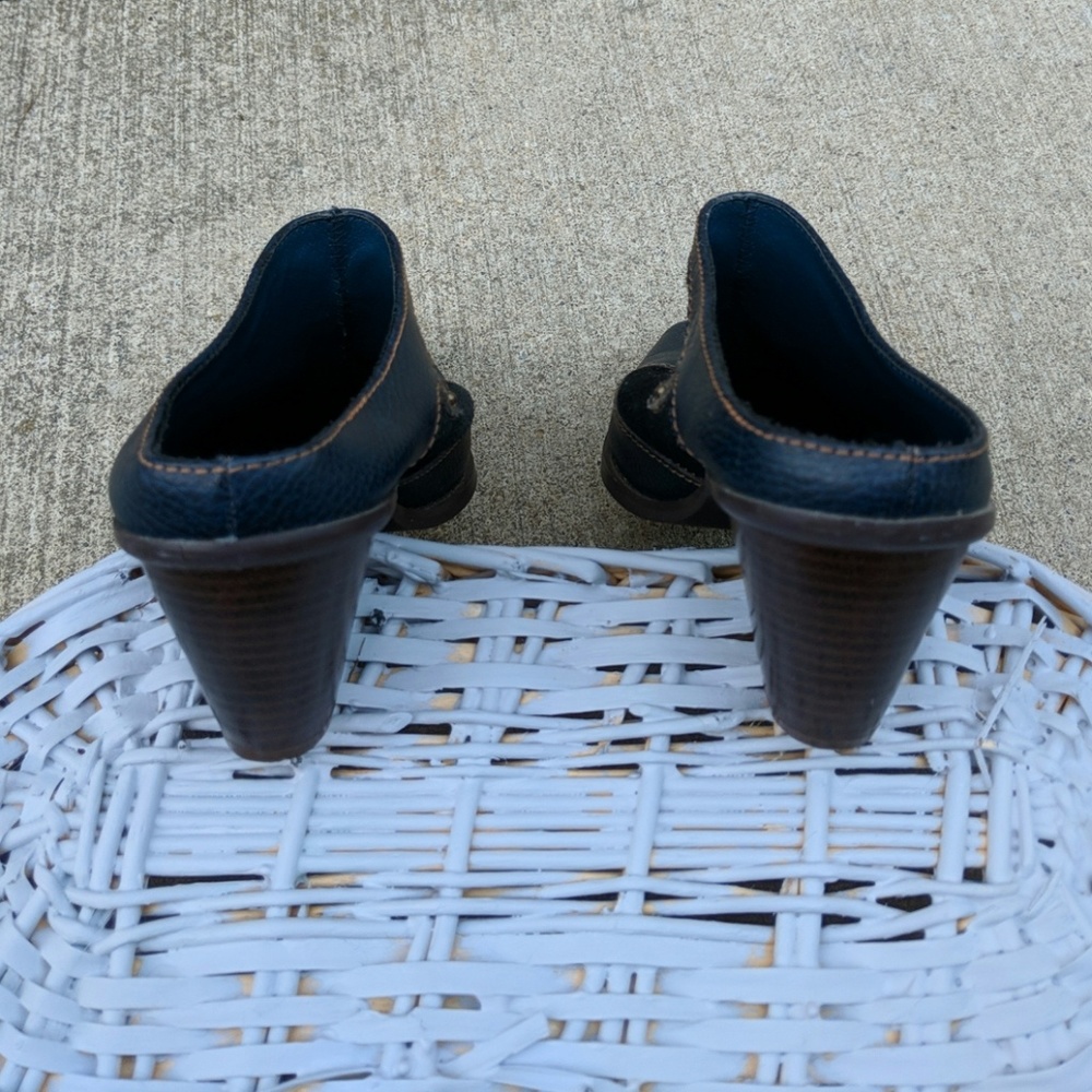 Cowboy Boot Slides Slip-On Heeled Clogs Navy 7 - image 5